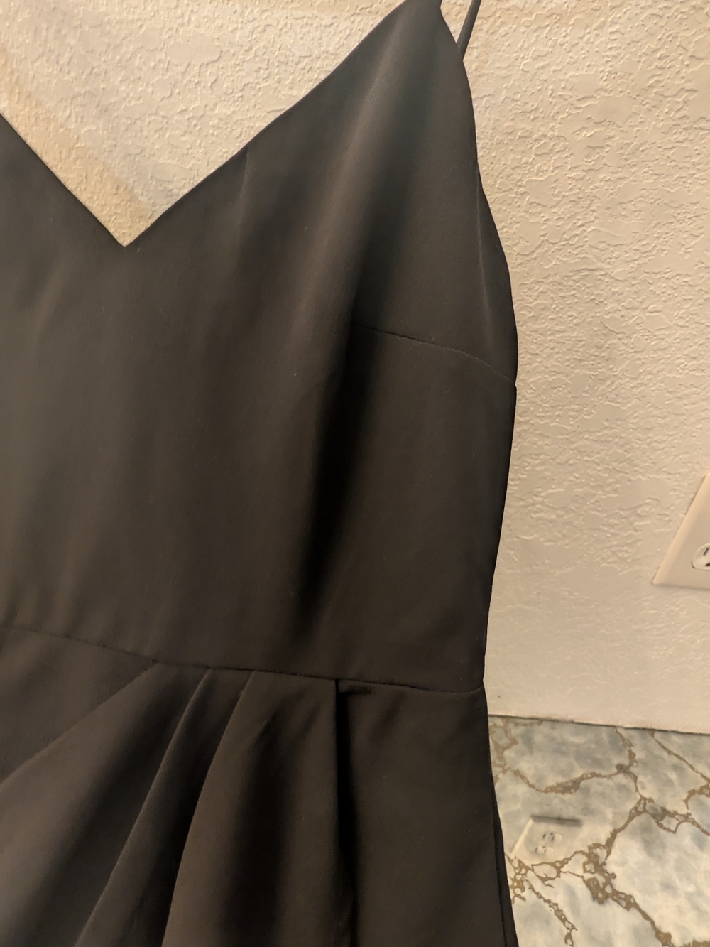 Mi Ami Black Midi Slip Dress with Draped Skirt Size Medium - Picture 5 of 10